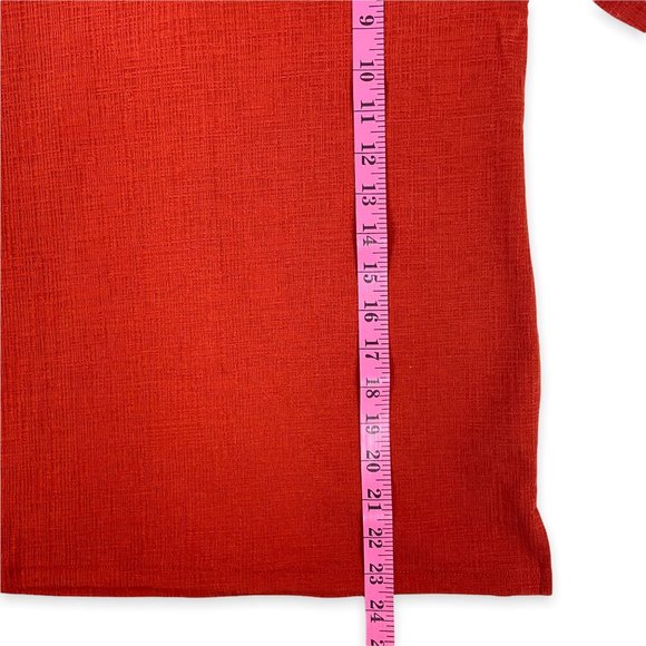 J. Crew Textured V-Neck Three Quarter Sleeve Top Size Small Burnt Orange/Rust - Picture 5 of 9
